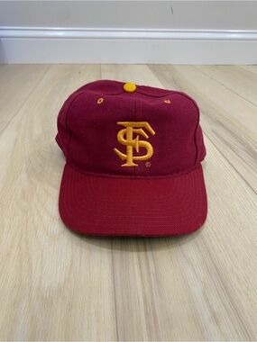 Vintage 90's Florida State Seminoles Red New Era Pro Model Fitted Size 7 1/4 Hat